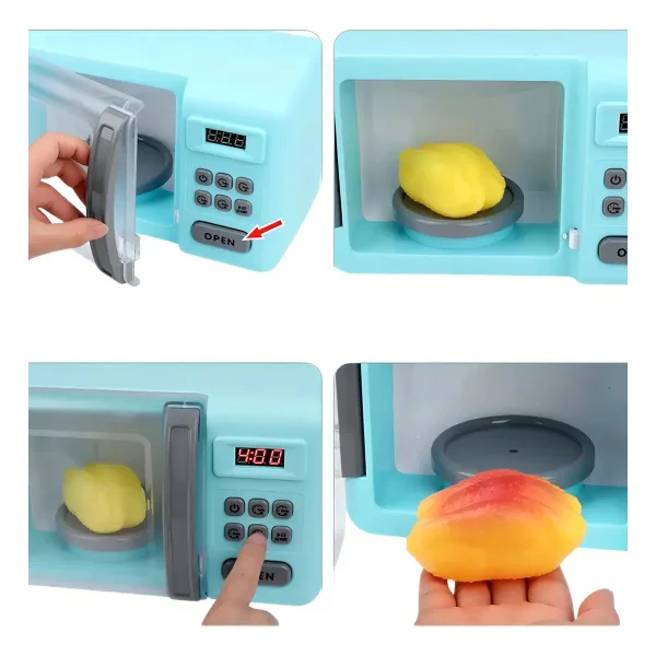 Microondas Juguete Expreso Polar Con Luz Sonido Efecto Cocción Color Agua