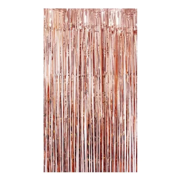 Pack X5 Cortinas Lluvias Metalizadas Cotillon Deco Fiestas Rosa