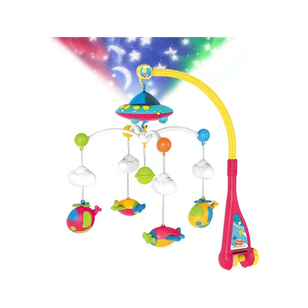 Cunero Movil Musical Bebes Cuna Proyector Luz Giratorio Amarillo Raitot Liso