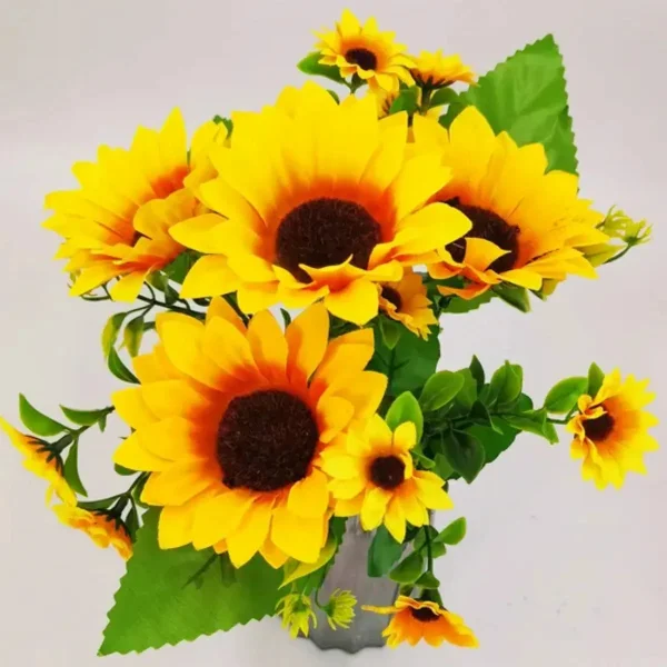Ramo Girasol Artificial Expreso Polar 30cm Decoración Amarillo