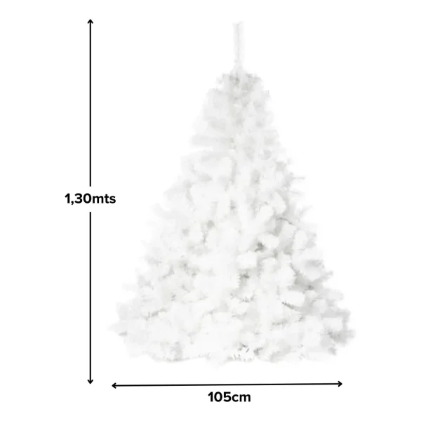 Arbol De Navidad Extra Lujo Patagonia Blanco 1,30 Mts Con Base Metalica
