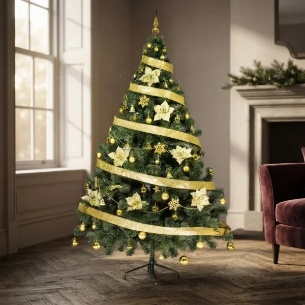 Arbol Navidad Tronador 2,10m + Kit 60 Oro Black Friday Verde