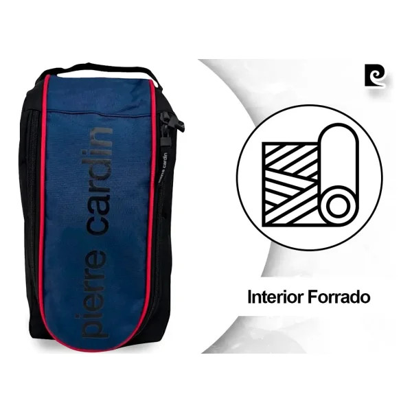 Botinero Pierre Cardin Bolso Porta Botines Futbol Liviano Color Azul