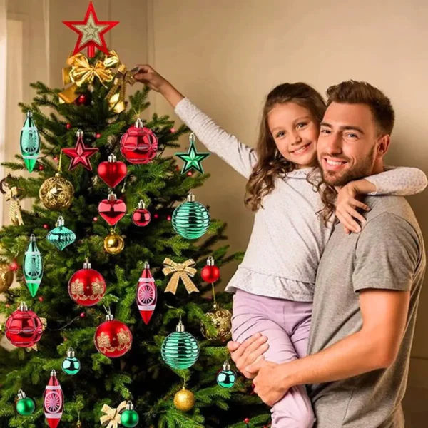 Navidad Adornos X73 Bolas Estrellas Figuras Collar Puntal Único