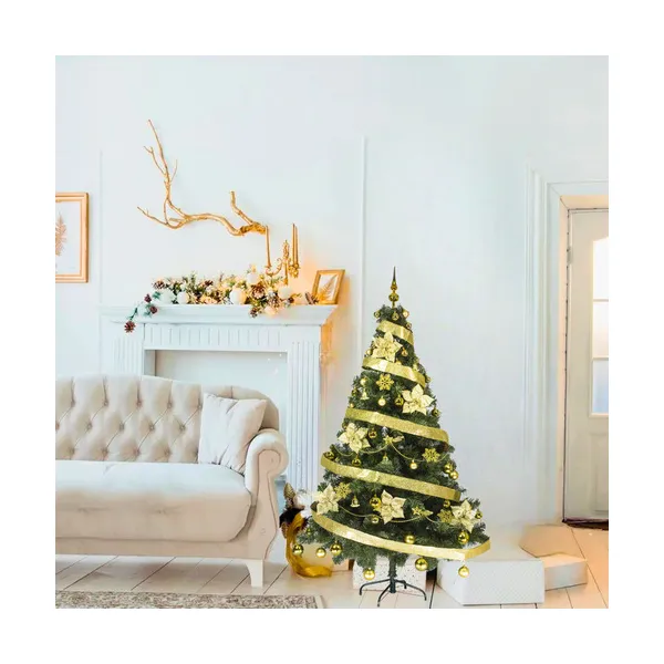 Arbol Navidad Tronador Lujo 1,80mts + Kit 60 Oro Cybermonday