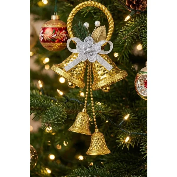 Adorno Campana Navideña Colgante Navidad Deco Arbol Puerta Rojo