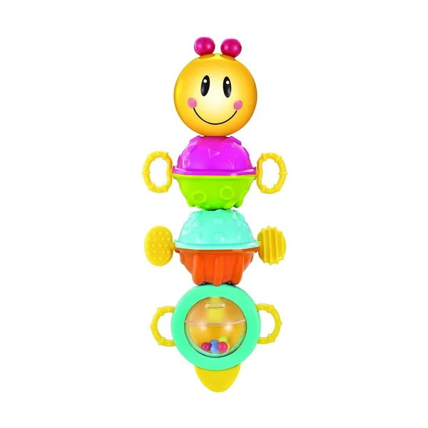 Sonajero Expreso Polar Oruga Movil Musical Luz Sonido Bebé Didáctico Amarillo