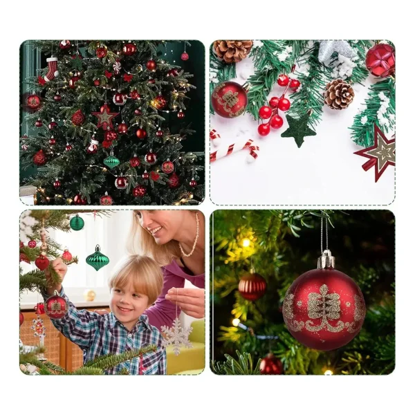 Navidad Adornos X73 Bolas Estrellas Figuras Collar Puntal Único