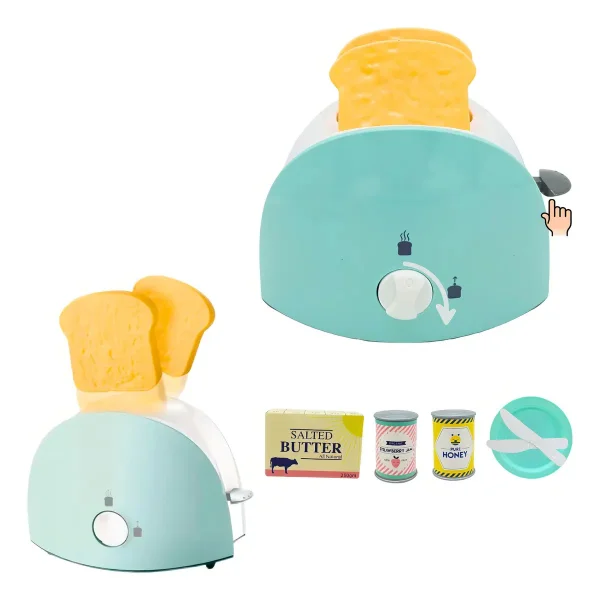 Tostadora De Juguete Con Accesorios Color Agua