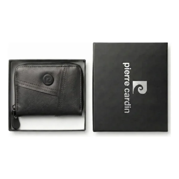 Billetera Tarjetero Pierre Cardin Cuero Pu Tarjetas Negro