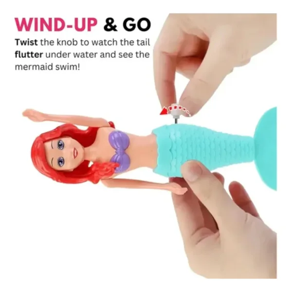 Juguete Para Baño Muñeca Sirena A Cuerda Pileta Tina Mermaid Rosa