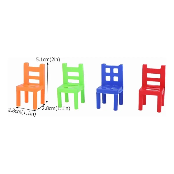 Juego Mesa Torre Sillas Equilibrio Marca Expreso Polar Apilable 24 Pzas Rojo