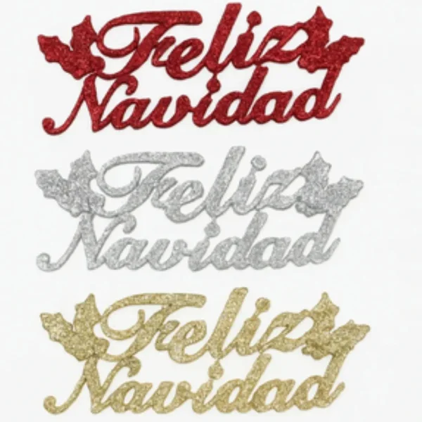 Adorno Colgante Cartel Feliz Navidad Decoracion Dorado Cartel Feliz Navidad