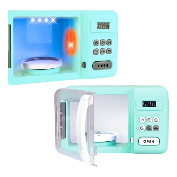 Microondas Juguete Expreso Polar Con Luz Sonido Efecto Cocción Color Agua