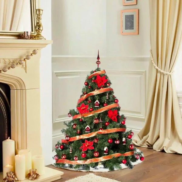 Arbol de Navidad Verde Patagonia 1,30mts Deco Rojo