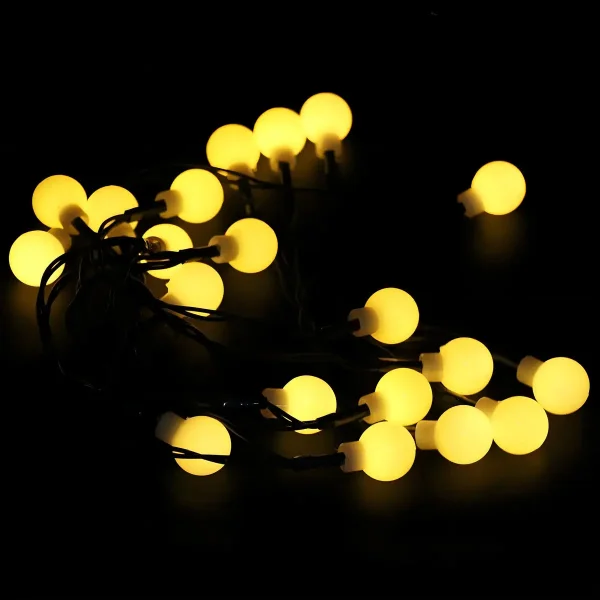 Luces De Navidad X20 Bolitas A Pilas Guirnalda Led 3mts Luces Calidas