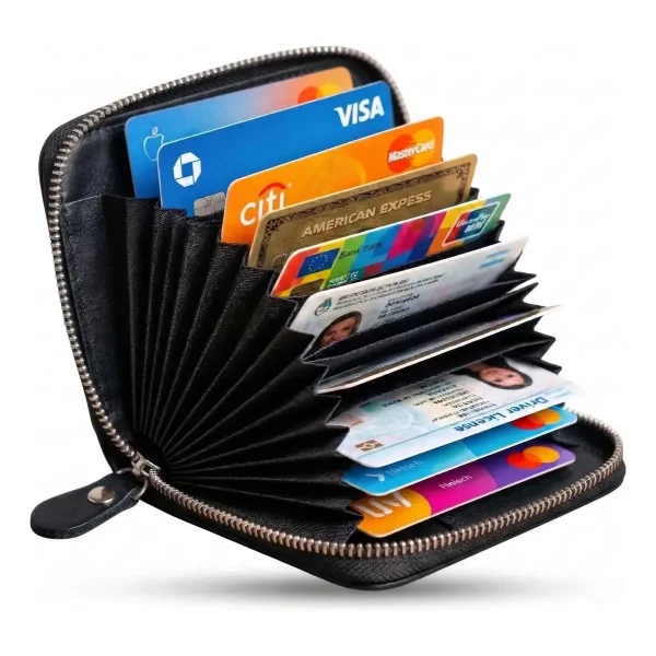 Billetera Tarjetero Pierre Cardin Cuero Pu Tarjetas Negro