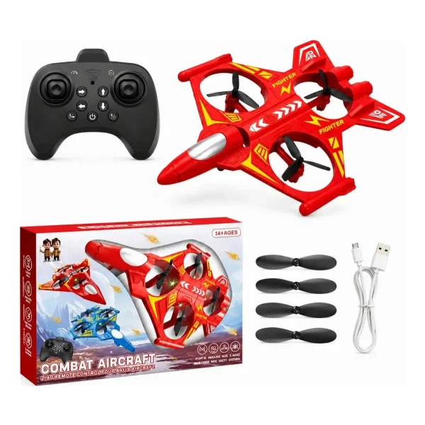 Drone Avión Rc Giro 360° Control Remoto Juguete Niños Rojo