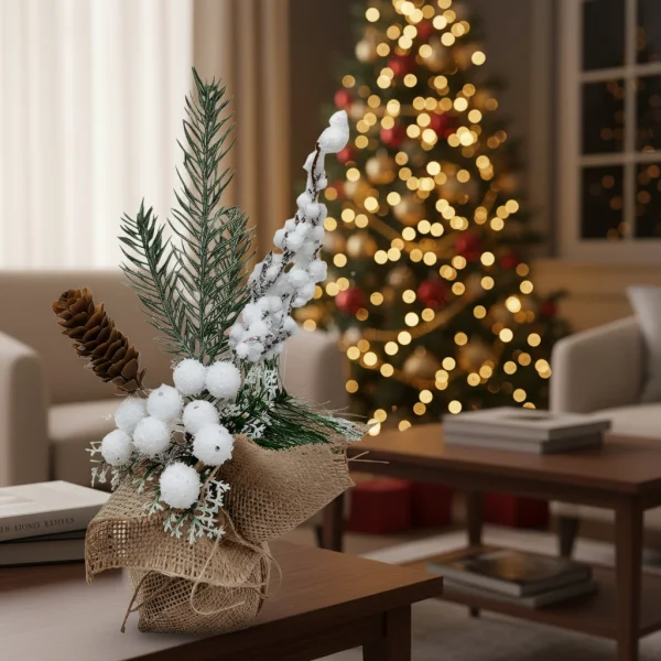 Arbol De Navidad Mini Pino Navideño De Mesa Decorado 26cm Verde Mini Pino Navideño