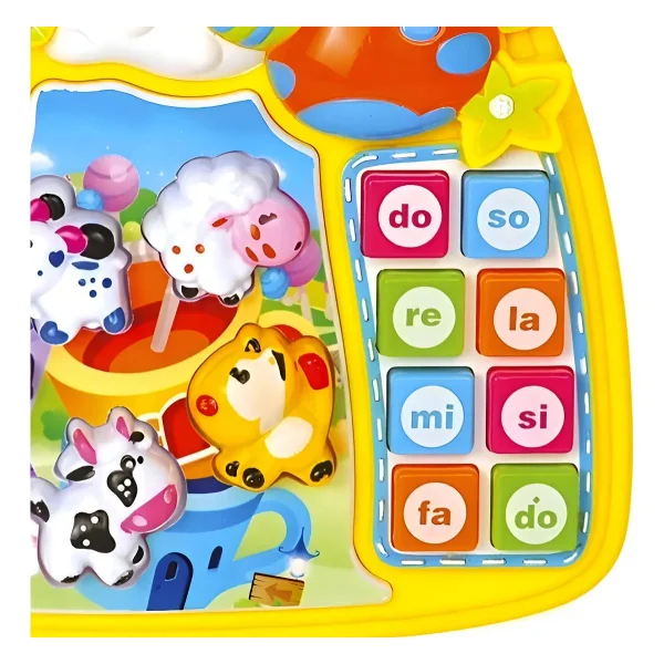 Teclado Musical Infantil Animales Luz Sonido Educativo Multicolor
