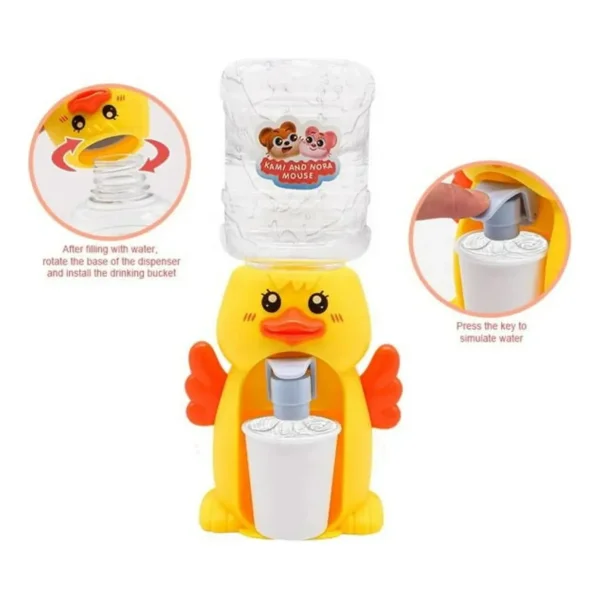 Juguete Mini Dispenser Bidon De Agua Bebedero Con Vaso Amarillo