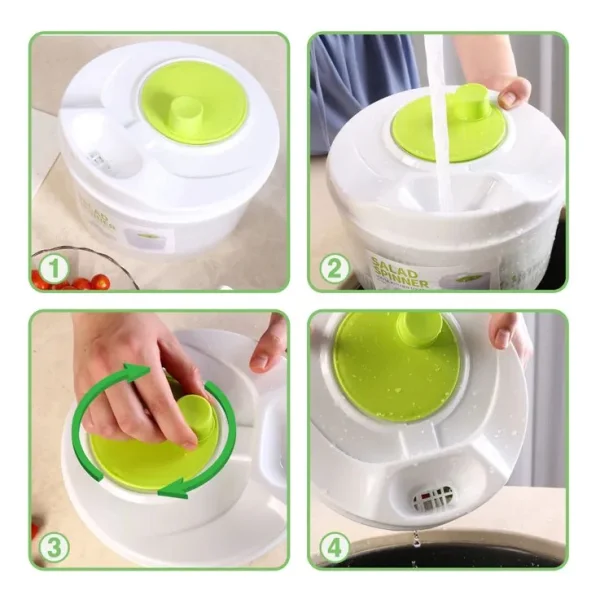 Centrifugador Escurridor Secador Manual Verduras Ensaladas Blanco