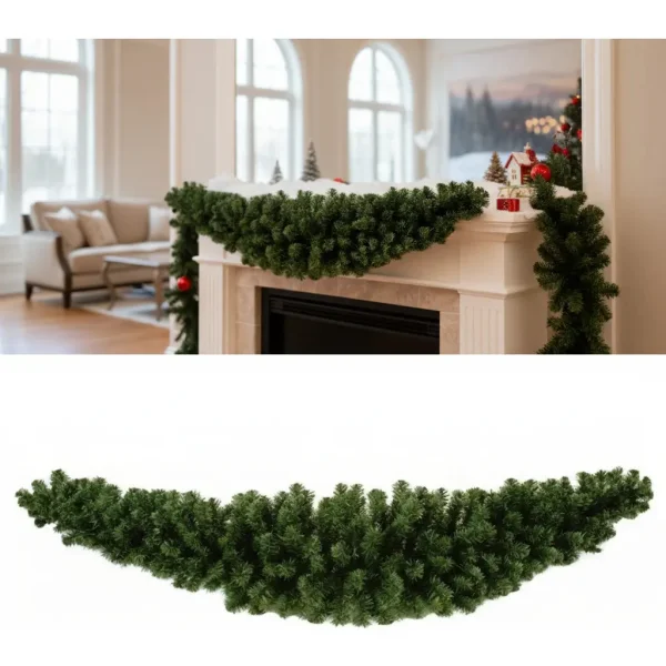 Guirnalda Muerdago Curvo Navidad 2m X30cm Deluxe X2 Unidades Verde Muerdago Curvo