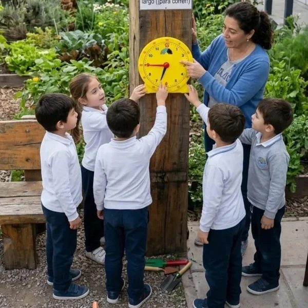 Reloj Didáctico Infantil Aprende Hora Día Noche Manecillas Amarillo