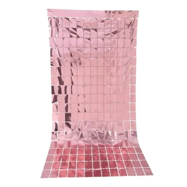 Pack 2 Cortinas Metalizadas Cuadradas Cotillón Deco Fiestas Dorado