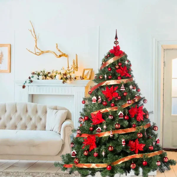 Arbolito Navidad Extra Lujo Patagonia 2.10mt Rojo Decoración Rojo