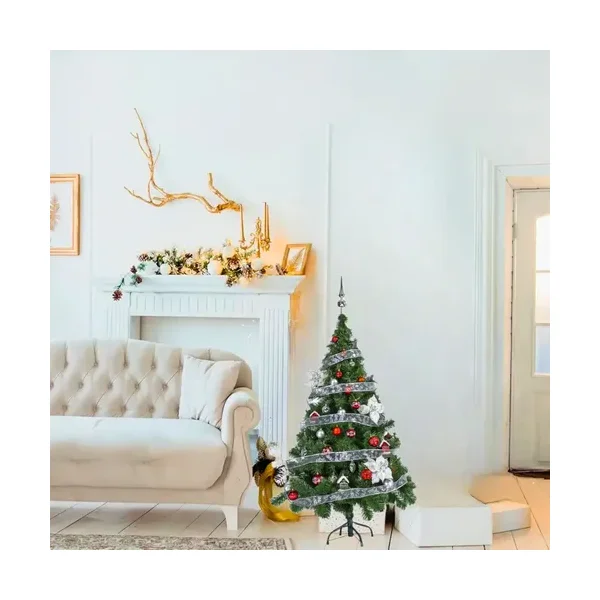 Arbol Navidad Tronador 1,50 + Kit 40 Rojo Plata Black Friday Verde