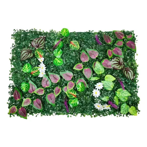 Jardín Vertical X5 Artificial Flores Deco Muro Verde 40x60 Verde
