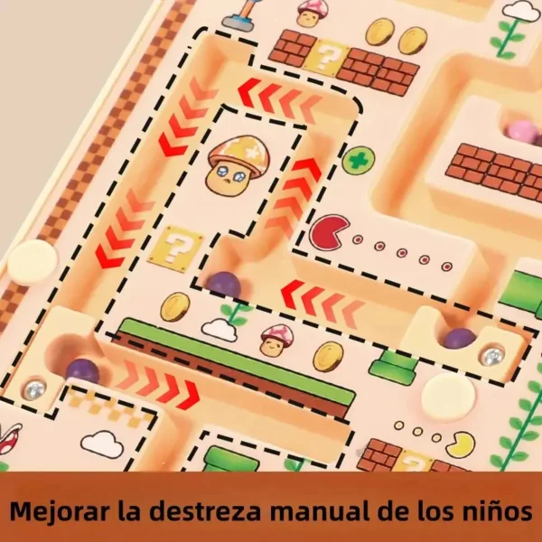 Juego Magnético Laberinto Bolitas Lápiz Colores Niños Beige