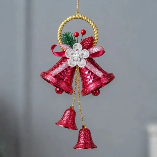 Adorno Campana Navideña Colgante Navidad Deco Arbol Puerta Oro