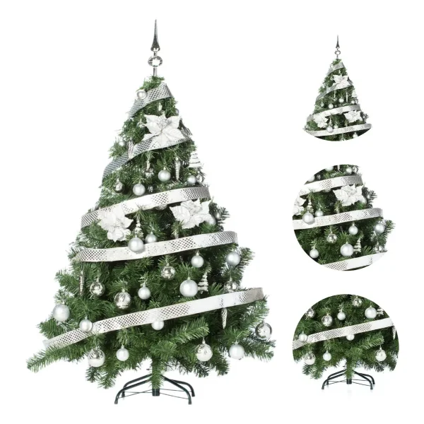 Arbol de Navidad Montañes Deluxe 1.50mts Con Adornos Kit X50
