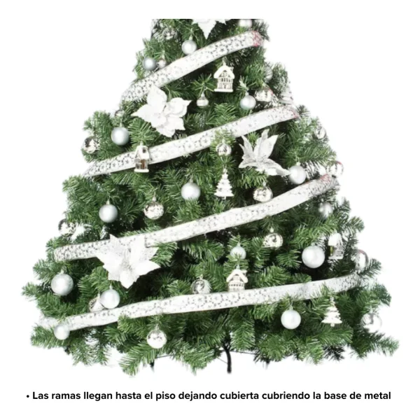 Arbol Navidad Patagonia Xl 1.50mt + Deco Plata Cybermonday Plata