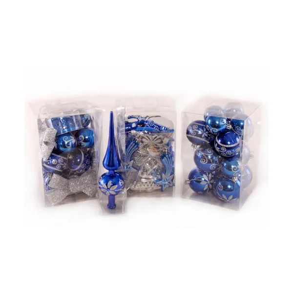 Kit Adornos Navidad Azul Plata 72 Piezas - Envío Gratis!