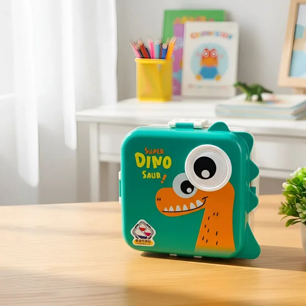 Lunchera Infantil Dinosaurio Escolar Jardin Vianda Infantil Verde