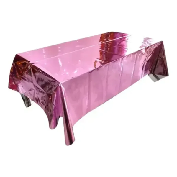 Mantel Metalizado Rectangular Decoración Cumpleaños 137x183 Dorado