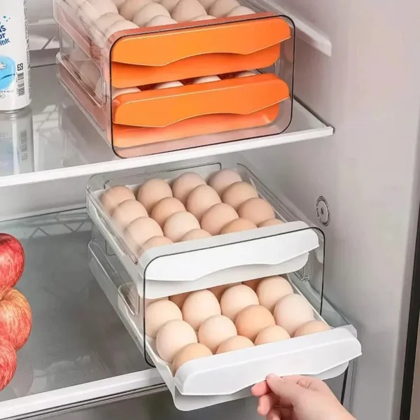 Huevera Organizador Deslizante 32 Huevos Heladera Mesada Blanco