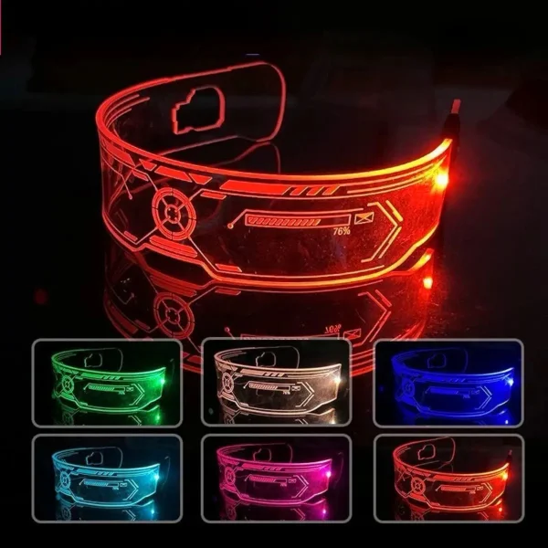 Anteojos Luminosos De Neón Para Fiesta Cotillón Led Acrílico Multicolor