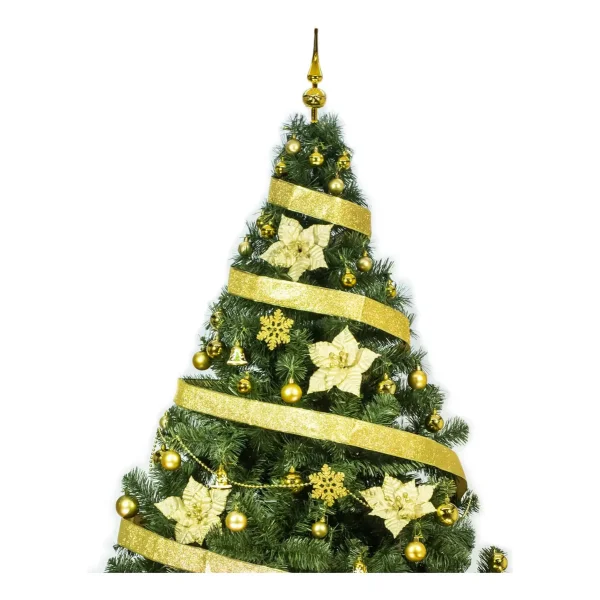 Arbol Navidad Tronador 2,10m + Kit 60 Oro Black Friday Verde