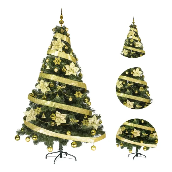 Arbol De Navidad Tronador Lujo 1,80mts Con Adornos Kit X60