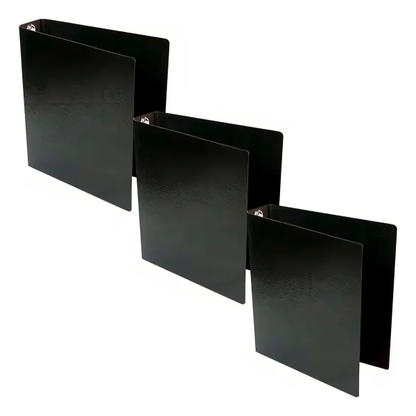 Carpeta Escolar N°3 Avios 3 Anillos 3x40 Fibra Negra Negro