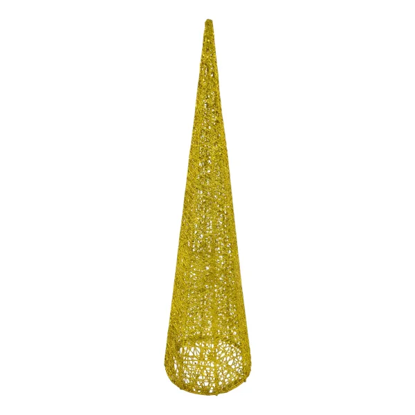 Pino Alambre Cono Navideño Decoración Adorno Navidad 60cm Oro