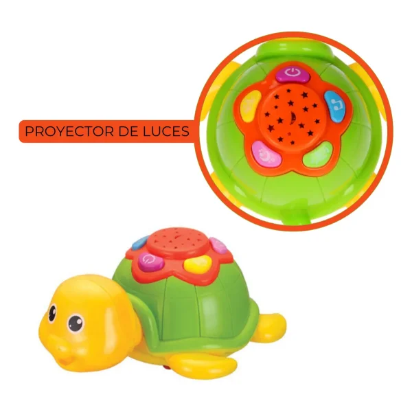 Tortuga Musical Proyector Para Bebes Con Luz Y Sonido