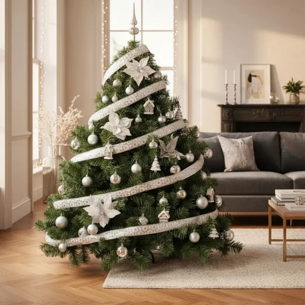 Arbol Navidad Patagonia Xl 1.50mt + Deco Plata Cybermonday Plata