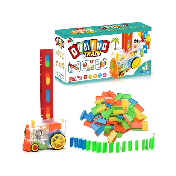 Domino Tren Eléctrico Con Luz Y Sonido 86 Fichas Multicolor