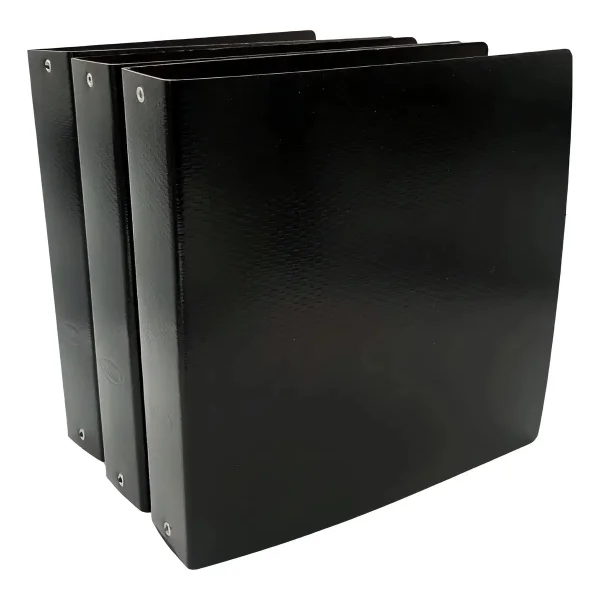 Carpeta Escolar N°3 Avios 3 Anillos 3x40 Fibra Negra Negro
