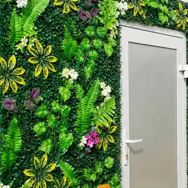 Jardín Vertical X10 Muro Artificial Flores Deco Verde 40x60 Verde